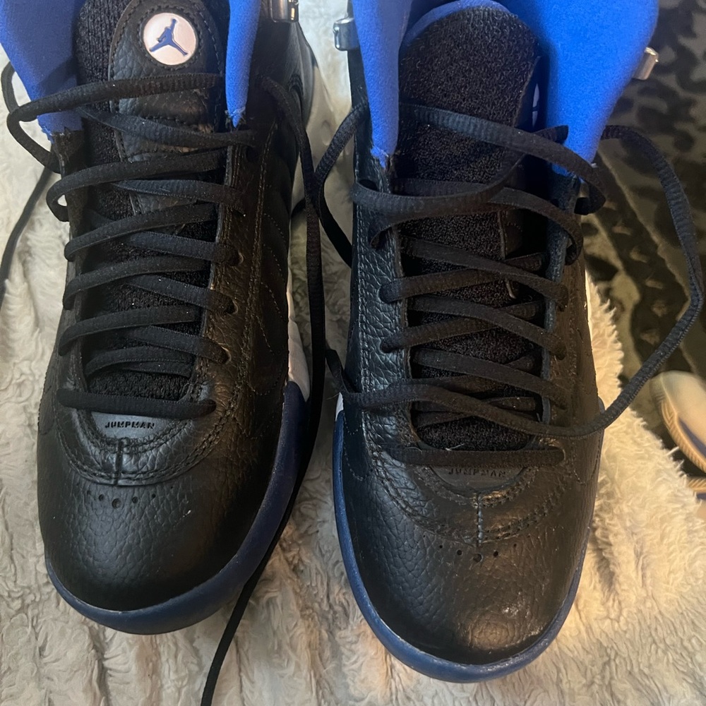 Jordan Black and Blue Sneakers with Iconic Jumpman Logo